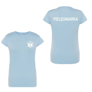 T-shirt - pielegniarka koszulka medyczna damska niebieska S