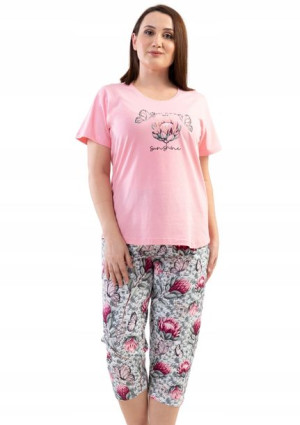 Piżama Damska Vienetta bawełniana +Size 3XL 52 54