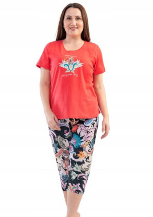 Piżama Damska Vienetta bawełniana +Size 1XL 46 48