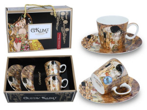 Zestaw 2 filiżanek espresso - G. Klimt, Pocałunek (CARMANI)