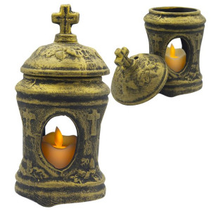 Znicz Ceramiczny Wypalany W Kolorze Stare Złoto