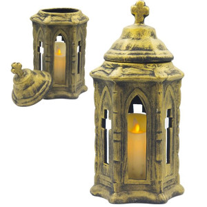 Znicz Ceramiczny Wypalany W Kolorze Stare Złoto