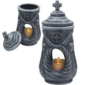 Znicz Ceramiczny Wypalany W Kolorze Grafitowym