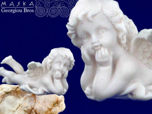 Aniołek leżący -alabaster grecki