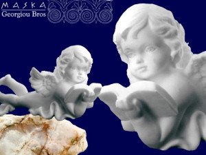 Aniołek leżący czytający książkę -alabaster grecki