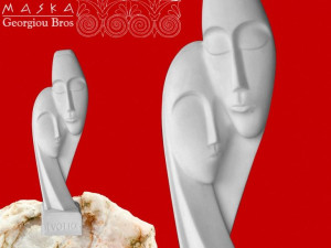 Figura - Maski -alabaster grecki