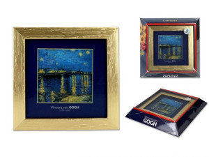 Obrazek - V. van Gogh, Noc nad Rodanem, złota ramka (CARMANI)