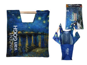 Torba z drewnianym uchwytem - V. van Gogh, Gwiaździsta noc nad Rodanem