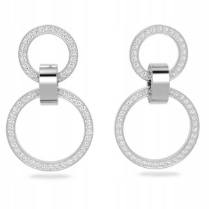 SWAROVSKI - Kolczyki kreole Hollow Hoop White RHS