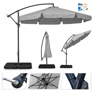 Duży Parasol Ogrodowy 300cm Składany, 8 Segmentów