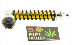 Lufka metalowa spiral z 5 sitkami złota