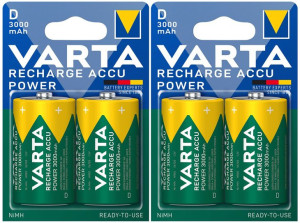 4 X Akumulatorki Varta R20 D Hr20 3000mah Baterie