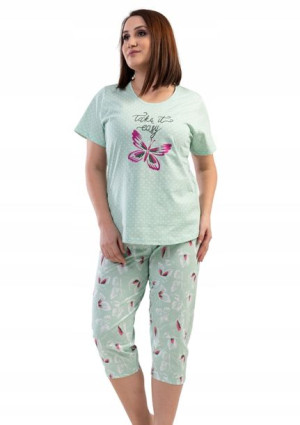 Piżama Damska Vienetta bawełniana +Size 4XL krótki