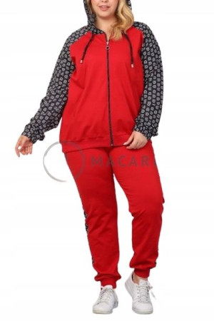 Komplet Dresowy Plus Size RAFALLA Czerwony 46/3XL