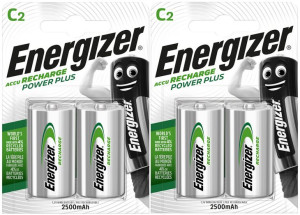 4x Akumulatorki Energizer R14 C 2500 Mah 1,2v