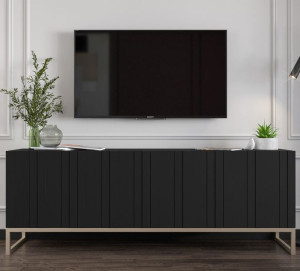 Komoda RTV Glamour Szafka RTV Glamour Czarna MAT 150 cm