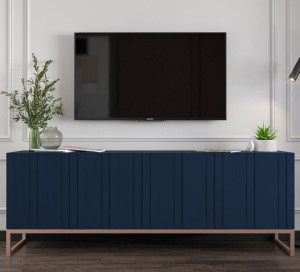 Szafka RTV Glamour Komoda RTV Glamour Granatowa MAT 150 cm