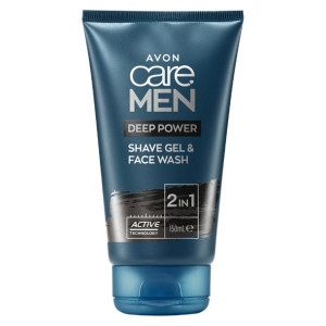 AVON Żel do Golenia i Mycia Twarzy 2 w 1 Care Men Deep Power