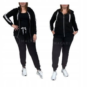 Komplet Dresowy Plus Size ANGEL Czarny 46/3XL