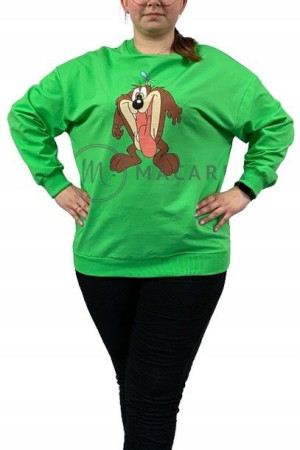 Bluza Dresowa Plus Size DIABEŁ TASMAŃSKI Zielona UNI