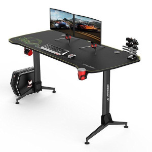ULTRADESK Biurko dla gracza GRAND YELLOW-GREEN, 160x75 cm, 70-80 cm, 3 st.