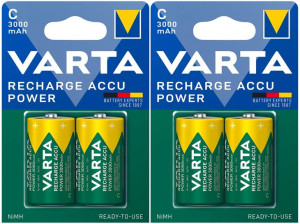 4x Akumulatorki Varta R14 C Hr14 3000mah Baterie