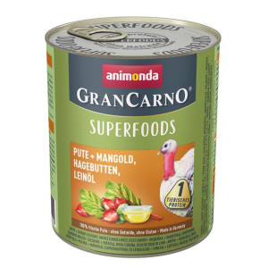 Animonda GranCarno Superfoods Indyk, Burak Liściowy, Dzika Róża, Olej Lnian