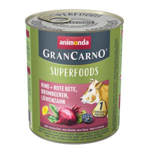Animonda GranCarno Superfoods Wołowina, Burak, Jeżyny, Mniszek Lekarski 800