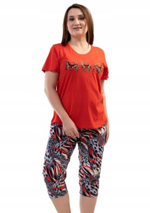 Piżama Damska Vienetta bawełniana +Size 2XL krótki