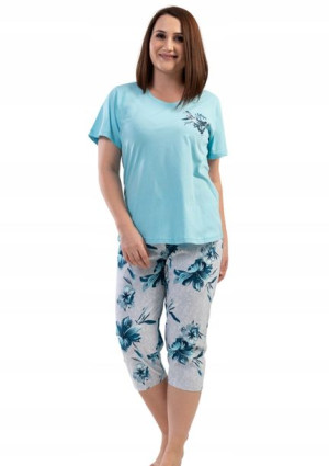 Piżama Damska Vienetta bawełniana +Size 3XL krótki