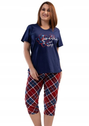 Piżama Damska Vienetta bawełniana +Size 1XL krótki