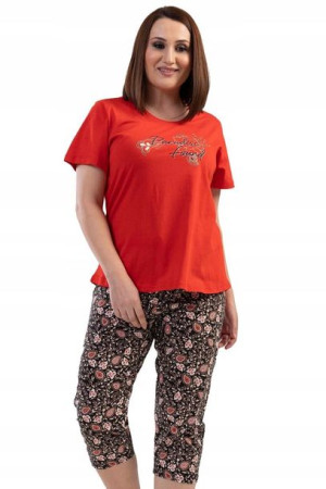Piżama Damska Vienetta bawełniana +Size 4XL krótki
