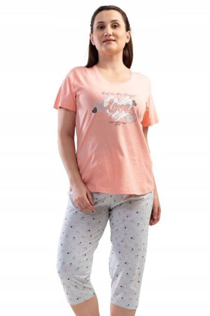 Piżama Damska Vienetta bawełniana +Size 4XL krótki