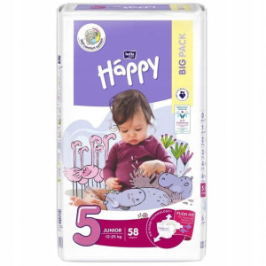 HAPPY Pieluszki 5 JUNIOR 12-25kg 58 szt