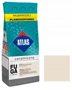 ATLAS fuga ceramiczna 018 BEŻ PASTELOWY 5kg elastyczna, plamoodporna