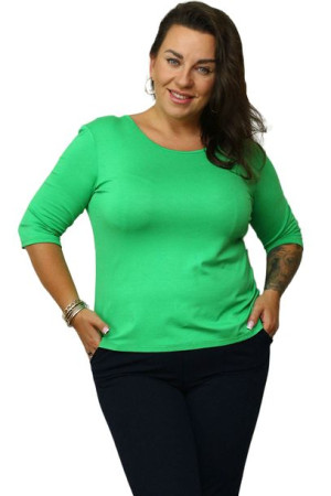 Bluzka PELAGIA dekolt tył zielona 54 PLUS SIZE