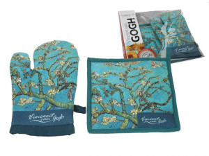 Kpl. Łapka i rękawica kuchenna - V. van Gogh, Kwitnący Migdałowiec