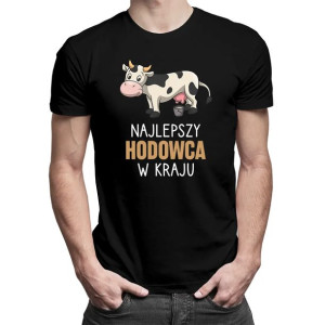Najlepszy hodowca w kraju - Męska koszulka na prezent dla hodowcy krów