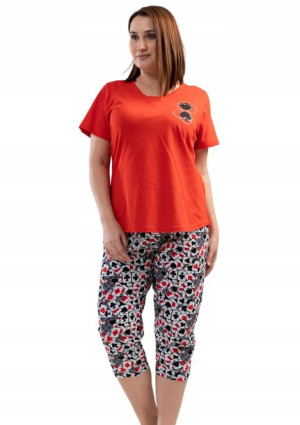 Piżama Damska Vienetta bawełniana +Size 2XL krótki