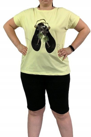 T-shirt Bawełniany Codzienny Plus Size EXOTIC Żółta UNI