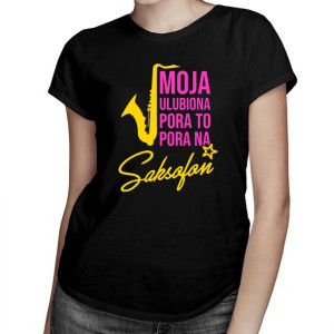 Moja ulubiona pora to: pora na saksofon Koszulka prezent dla saksofonistki