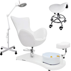 Fotel Do Pedicure Kosmetyczny Lampa Lupa Taboret