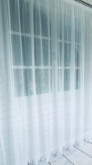 Firana gotowa 700x250 balkon, gipiura kwiatek 8 cm