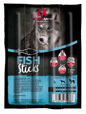 Alpha Spirit Czteropak Paluszki Dla Psa Ryba 40g