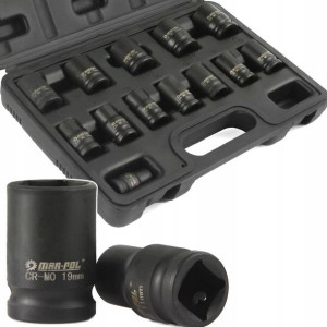 Nasadki Udarowe Krótkie Zestaw 13szt 1/2 10-24mm