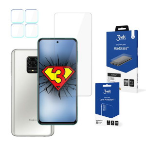 ZESTAW na Xiaomi Redmi Note 9 Pro 4G - 3mk HardGlass, 3mk Lens Protection