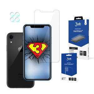 ZESTAW na iPhone XR - 3mk HardGlass, 3mk Lens Protection