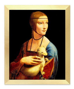 Obraz na płótnie 27x32cm Leonardo da Vinci Dama z gronostajem