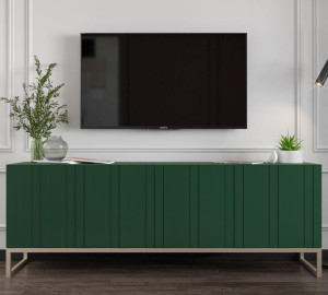 Szafka RTV Glamour komoda RTV Glamour butelkowa zieleń MAT 150 cm