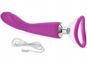Dwustronny Wibrator G-spot Z Pompką Do Waginy 2w1
